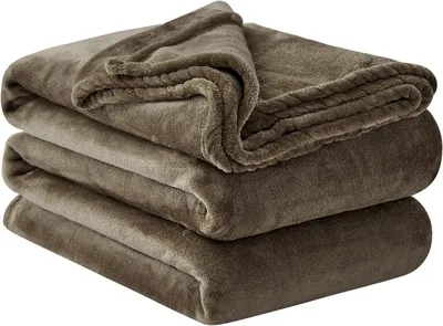Immagine prodotto di Coperta in pile, 220 x 240 cm, microfibra, marrone, per uso interno