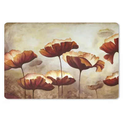 Produktbild von MuchoWow® Schreibtischunterlage Malerei - Blumen - Ölfarbe - Pflanzen 60x40 cm - XXL Mauspad - Großes Mauspad
