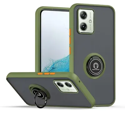 Obrázok produktu pre Ochranné puzdro Motorola Moto G54 Shadow Design z TPU + PC, svetlozelené / oranžové