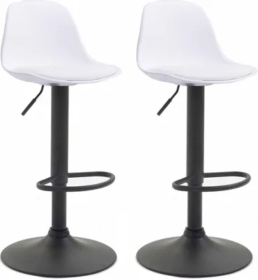 Produktbild von 2er Set Barhocker Kiel Kunststoff schwarz weiß