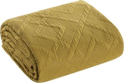 Design91 Tagesdecke Allzweckdecke Steppdecke Überwurf Bettdecke Bettüberwurf ALARA 2 gelb 200x220 cm senfgelb gelb