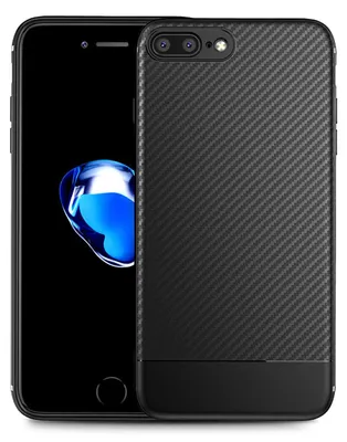 Image de Étui NALIA pour iPhone 8 Plus / 7 Plus, Slim Étui pour téléphone portable Cover Carbon Look Noir