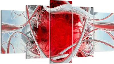 Produktbild von Bild auf Leinwand - Leinwandbild - Abstrakt zusammensetzung 3d grafiken - 160x85cm - Wand Bild - Wanddeko - Leinwanddruck - Bilder - Kunstdruck - Leinwand bilder - Wandkunst - EA160x85-0998