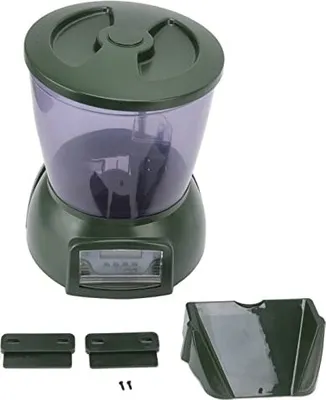 Produktbild von Zerodis Automatischer Fisch-Futterautomat, LCD-Display-Batterie 3,8 L Indoor-Aquarium-Futterautomat Auto-Teich-Fischfutterspender FüR