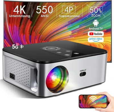 Obrázek produktu pro 22000 lumenů, nativní 1080P WiFi Bluetooth projektor, automatická/4P/4D korekce lichoběžníkového zkreslení, 50% zoom projektor, venkovní projektor s Netflix/Prime Video