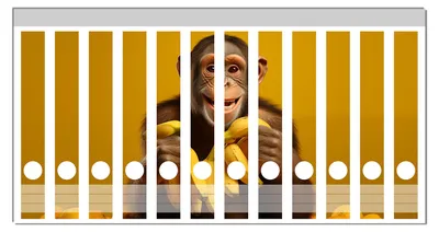 Produktbild von Wallario Ordnerrücken Sticker, selbstklebend für schmale Ordner, 12 Stück, Motiv Glücklicher Bananenfan