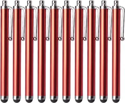 Produktbild von 10pcs bequemer Touchscreen-Stift Wide Application Aluminium universeller rundköpfiger kapazitiver Stift für iPad-Rot