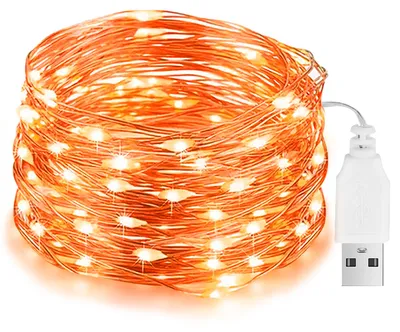 LED-Lichterkette Halloween Orange 10m 100 LEDs USB IP65