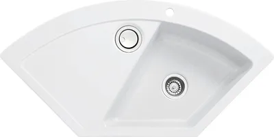 Produktbild von Spüle KeraDomo MERA ECK Polar mit Handbetätigung
