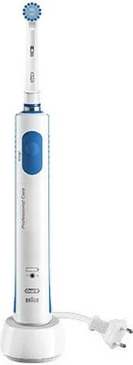 Produktbild von Oral-B PRO 600, Erwachsener, Rotierende-vibrierende Zahnbürste, Tägliche Pflege, Weiß, Blau, 8800 Bewegungen pro Minute, 4 x 30 sec