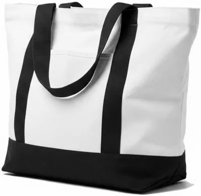 Obrázok produktu pre ELES VIDA® bavlnená taška, 50x40x16 cm, PREMIUM – biela –  OEKO-TEX® – Black & White Couture