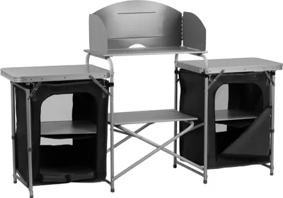 Immagine prodotto di Armadio da campeggio CampFeuer, 170,5 x 46 x 109,5 cm, armadio pieghevole con paraspruzzi, ripiano e scomparti portaoggetti