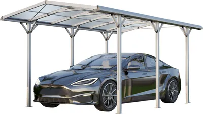 Produktbild von GFP Carport 2,85x5,05m Auto Unterstand Aluminium eloxiert inkl. Regenrinne