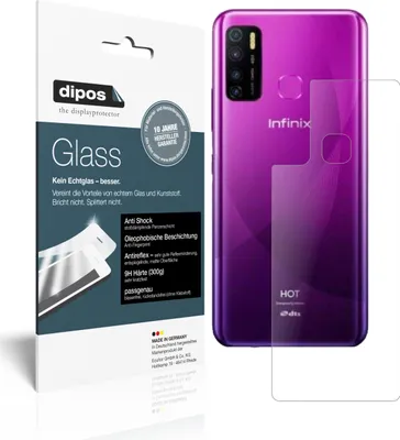 Produktbild von 2x Schutzfolie für Infinix Hot 9 Rückseite matt - Anti-Shock 9H Folie dipos Glass Kunststoffglas