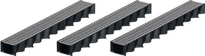 Produktbild von 3x1m ACO Hexaline 2.0 Entwässerungsrinne Stegrost Stahl verzinkt Bodenrinne Terrassenrinne