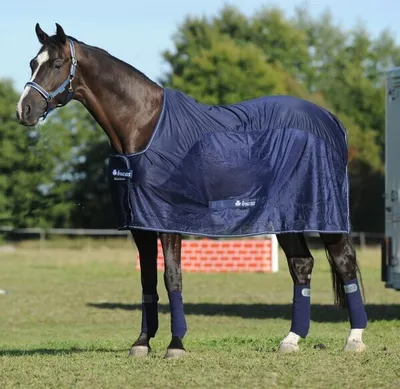 Produktbild von Bucas Competition Cooler Abschwitzdecke, Farbe:Navy/Silver, Größe:155