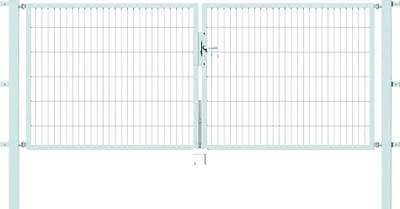Produktbild von Alberts Doppeltor Flexo mit Zubehör, zum Einbetonieren, feuerverzinkt, Breite 300 cm, Höhe 120 cm