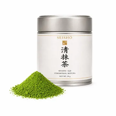 Immagine prodotto di SEISHŌ Matcha cerimoniale 50 g – Tè verde Matcha di prima qualità proveniente da Uji, Kyoto, Giappone – Tè Matcha giapponese macinato finemente
