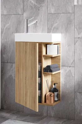 Produktbild von VCM 2-tlg Set | Waschplatz für Gäste WC | Gästebad | Waschtisch Toilette | Badmöbel Badezimmer Set – Lumia