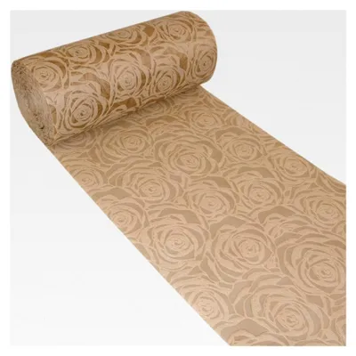 Produktbild von Tischband Tischläufer Tischdeko mit Rosen Design (wasserfest, Lotuseffekt, samtige Oberfläche, 25 m Rolle, 30 cm Breite, 100% Nylon), Walnuss