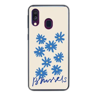 Produktbild von MuchoWow® Handyhülle Schutzhülle Hülle für Samsung Galaxy A40 Blume - Design - Brüssel - Minimalismus Silikon Softcase Handy Hülle - Handy-Tasche