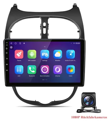 Produktbild von Android Autoradio mit Rückfahrkamera für PEUGEOT 206 206CC 206SW 2000-2008 CarPlay Android Auto GPS Navi 6+128GB 4G LTE WIFI RDS SWC BT DAB+9 Zoll