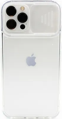 A clear, front-facing shot of a transparent phone case on a white background, showcasing the camera protection feature.