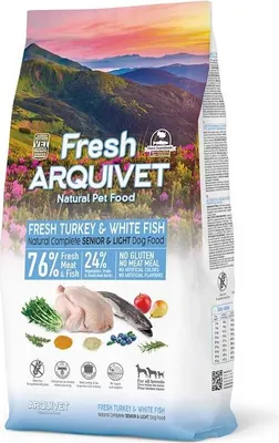 Produktbild von ARQUIVET Fresh Senior & Light Truthahn und Fisch - halbfeuchtes Hundefutter - 10 kg