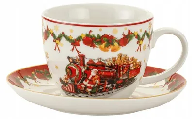 Produktbild von Marc O'Polo 555-7405 Weihnachtstasse mit Untertasse Porzellan 400 ml