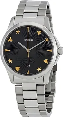 Produktbild von Gucci G Timeless Damenuhr aus Edelstahl silber schwarz