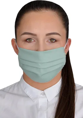 Produktbild von 5 Stück Damen Masken Mundschutz Gesichtsmaske waschbar 2-Lagen Baumwolle 100%,  Grün