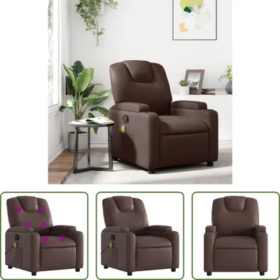 Produktbild von The Living Store Massagesessel Braun Kunstleder
