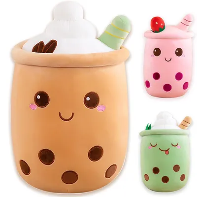 Produktbild von Plüsch Bubble Tea Kuscheltier - Weiches Boba Kissen Spielzeug 50cm Kaffee