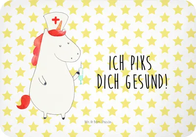 Produktbild von Mr. & Mrs. Panda magnet Einhorn Krankenschwester - Weiß - Geschenk, whiteboardmagnet, Krankenpfleger, Krankenpflegerin, wandmagnet, Unicorn, büromagnet, Kühlschrankmagnet