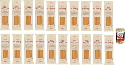 Produktbild von Italian Gourmet Fettucce No.15 20x500g Vorteilspack, italienische Hartweizenpasta Bandnudeln, bronzegezogen, al dente & saucenstark, ideal für Carbonara Alfredo Ragù + Italian Gourmet Polpa 400g