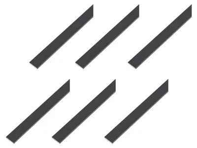 Image de Alberts, 6 barres plates en aluminium, anodisées noires, dimensions 15 x 2 mm, longueur 1 mètre