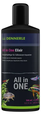 Produktbild von Dennerle All in One Elixir, 500 ml - Die Aquarium Einfach-Pflege für Fische, Garnelen, Pflanze, Filter und Wasser