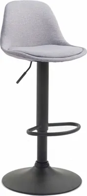 Produktbild von TPFLiving Barhocker Kilian Gestell schwarz Stoff Grau