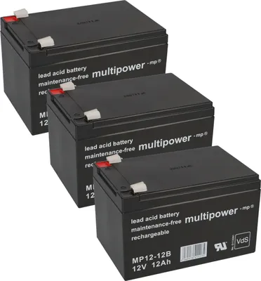 Produktbild von 3x 12V 12Ah BLEI AKKU BATTERIE für ELEKTROFAHRRAD ELEKTROSCOOTER E-BIKE USV MP