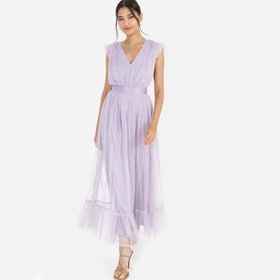 Productafbeelding van Anaya With Love: damesjurk, maxi-model, met V-hals, mouwloos, met ruches