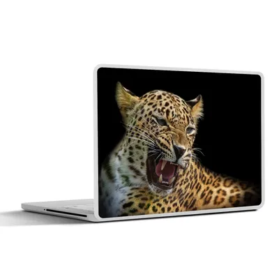 Produktbild von MuchoWow® Laptop Aufkleber Sticker Cover Leopard - Tiere - Schwarz 40x30 cm - Laptop Dekoration - Selbstklebend