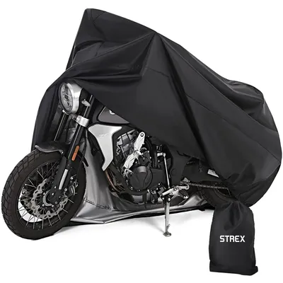 Productafbeelding van Strex Scooterhoes / Motorhoes Universeel voor alle Scooters / Motors - Waterdicht 300D Oxford - Geschikt voor Windscherm - Scooter Hoes - Motor Hoes - Incl. Opbergzak