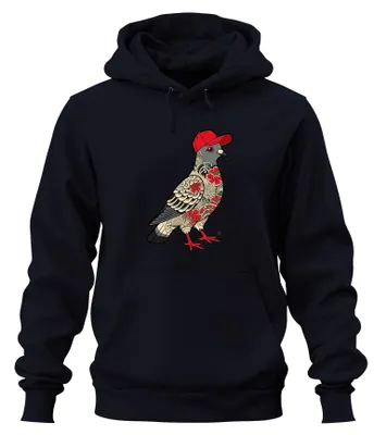 Produktbild von Taube Tattoo Japanisch Basecap Vogel Urban Irezumi Yakuza Hoodie Kapuzenpullover, Navy, M