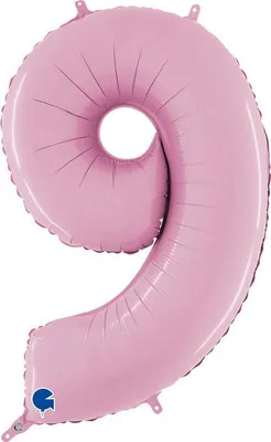 Immagine prodotto di Pallone in foil numero gigante 26"/66cm | Rosa pastello #9