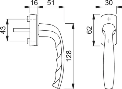 Produktbild von Fenstergriff NY 0810/US10 Alu.F1/naturf.32-42mm Secustik®/VarioFit® Stand.HOPPE