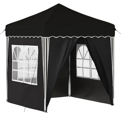Obrázok produktu pre vidaXL Skladací párty stan 195 x 195 x 245 cm, čierny, oxfordská tkanina