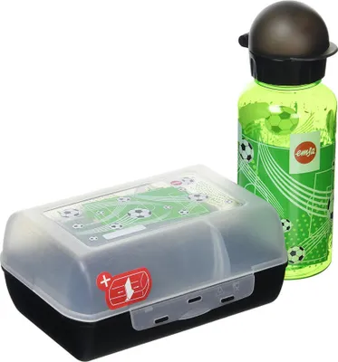 Zdjęcie produktu dla Zestaw upominkowy EMSA dla dzieci - bidon Kids Tritan Soccer i pojemnik na lunch Varabolo
