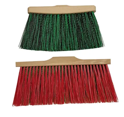 Produktbild von Gartenbesen Straßenbesen mit Holzgriff Industriebesen mit Stiel 130 cm Werkstattbesen mit langen Borsten 13 cm 14 cm (Rot, Mit Holzgriff)