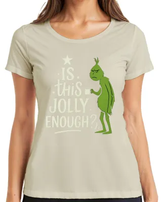 Immagine prodotto di IS THIS JOLLY ENOUGH Grinch Christmas funny sarcastic saying Ladies T-Shirt, Nature, S