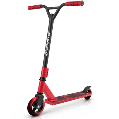 Produktbild von ArtSport Stunt Scooter Red Smoke - Trick Roller für Kinder & Jugendliche - 360° Lenker, 100 mm Alu Räder - Tretroller Rot Schwarz
